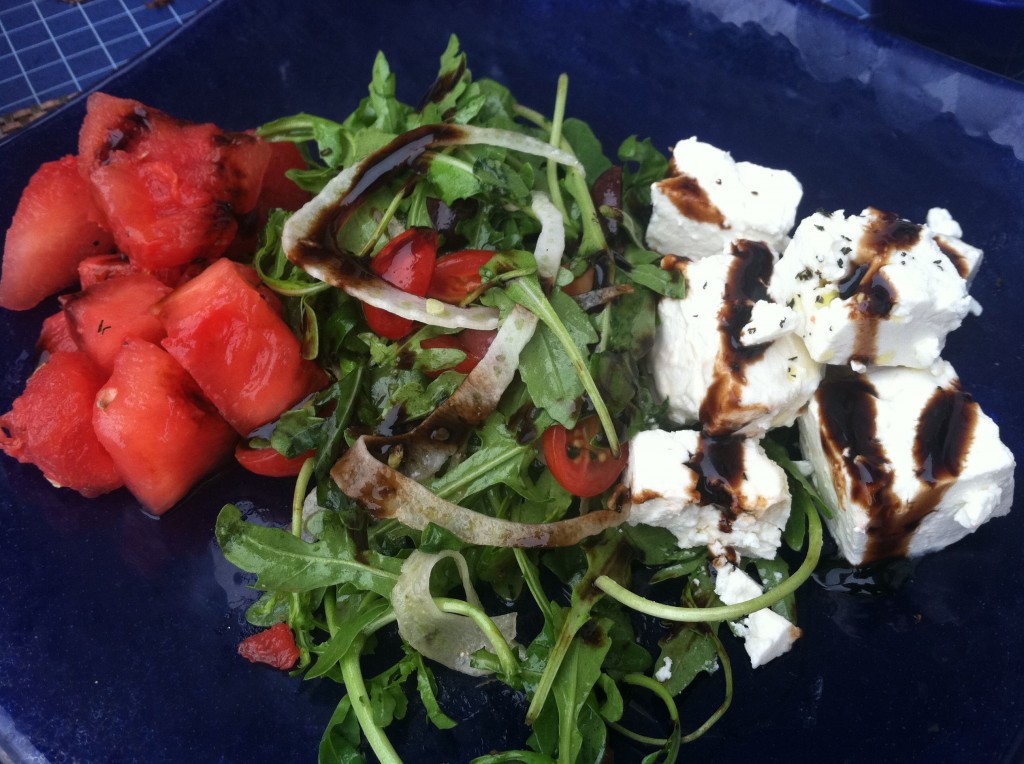 Watermelon, Feta Salad with Balsamic